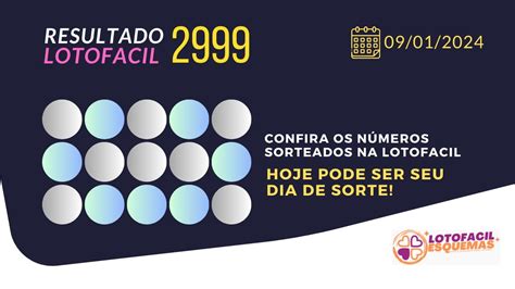 Resultado da Lotofácil 2999 (09/01/2024) .